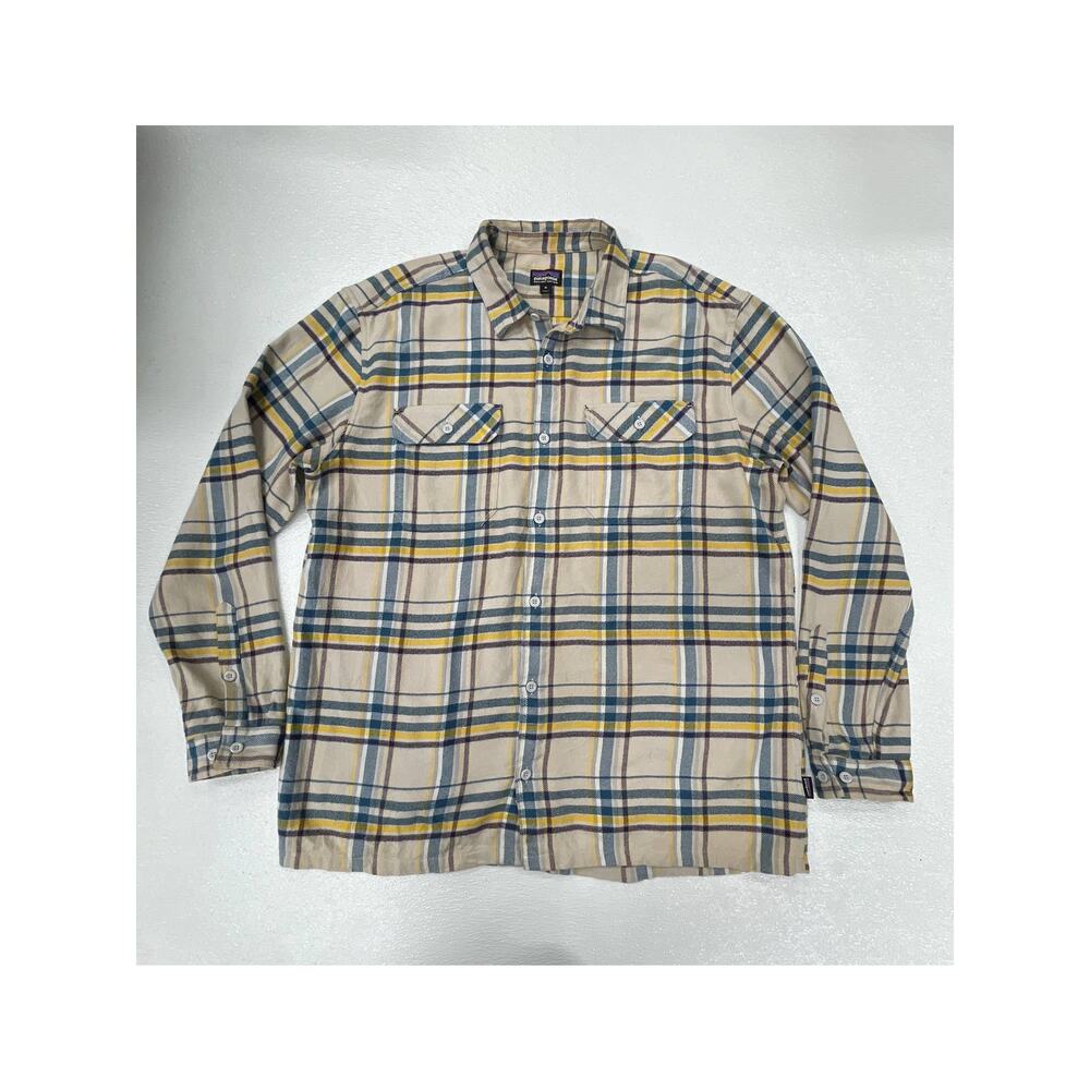 Patagonia Long Sleeved Fjord Flannel Shirt Plaid Organic Cotton Sz XL